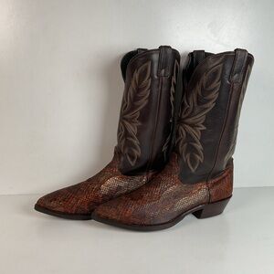 Dan Post For Code West Diamondback Rattlesnake Cowboy Boots 12 M USA Made
